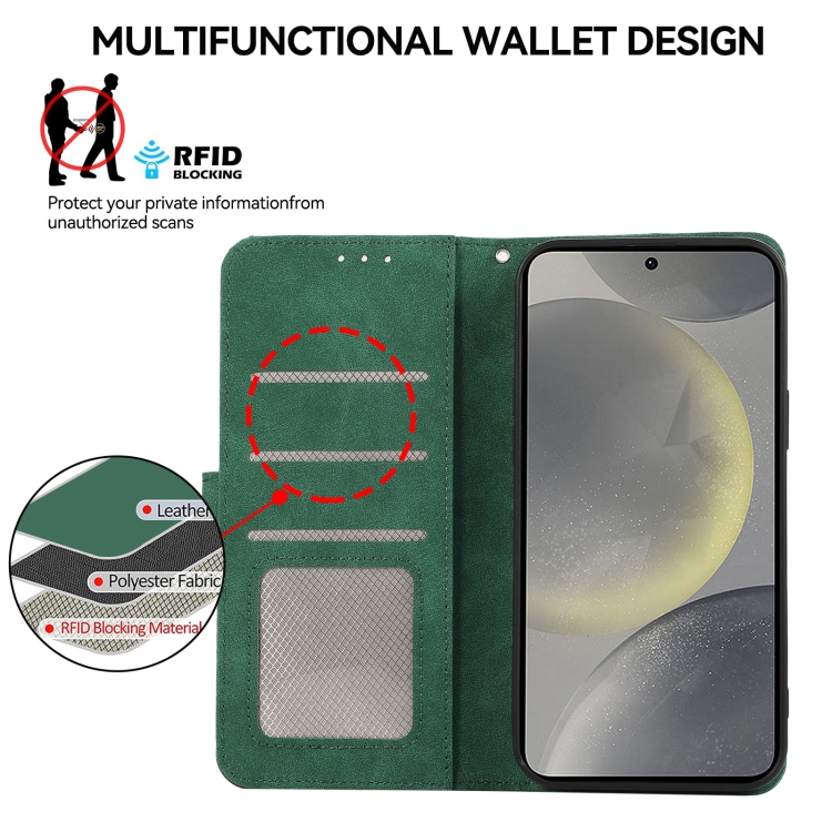 For Samsung Galaxy S23 Ultra 5G ABEEL Color Block Magnetic RFID Leather Phone Case(Green-Black) For Samsung Galaxy S23 Ultra 5G ABEEL Color Block Magnetic RFID Leather Phone Case(Green-Black)
