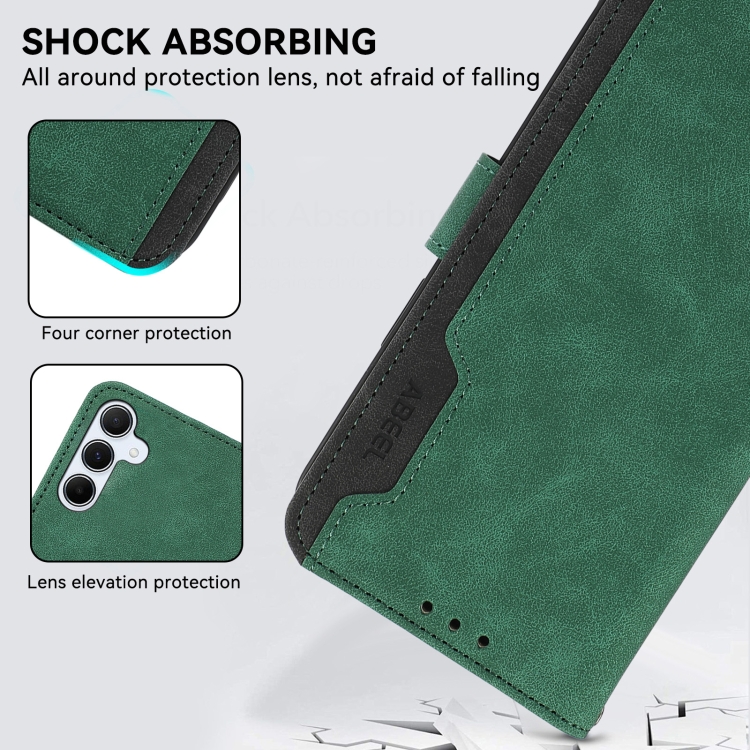 For Samsung Galaxy S23 Ultra 5G ABEEL Color Block Magnetic RFID Leather Phone Case(Green-Black) For Samsung Galaxy S23 Ultra 5G ABEEL Color Block Magnetic RFID Leather Phone Case(Green-Black)