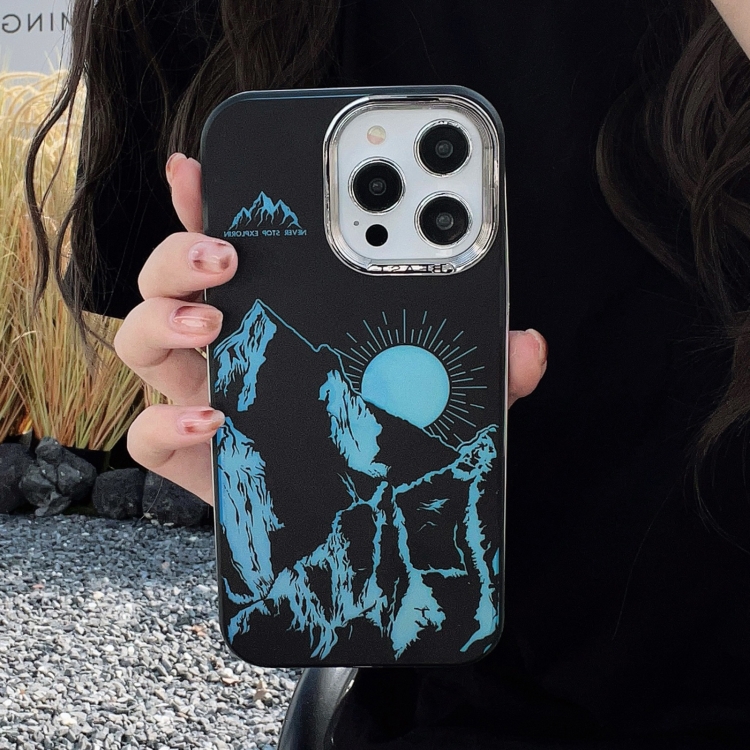 For iPhone 15 2 in 1 Aurora Electroplating Frame Phone Case(Sunrise Black) For iPhone 15 2 in 1 Aurora Electroplating Frame Phone Case(Sunrise Black)