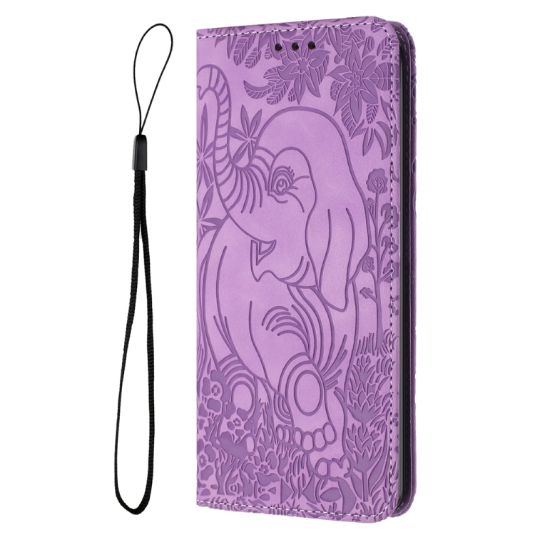 For iPhone 14 Plus Retro Elephant Embossed Leather Phone Case(Purple) For iPhone 14 Plus Retro Elephant Embossed Leather Phone Case(Purple)