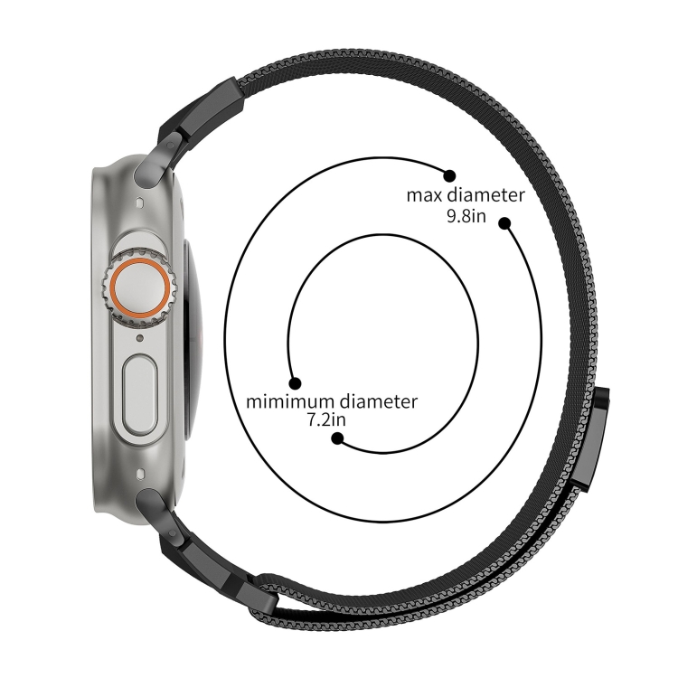 For Apple Watch Series 42mm Mecha Style Milanese Metal Watch