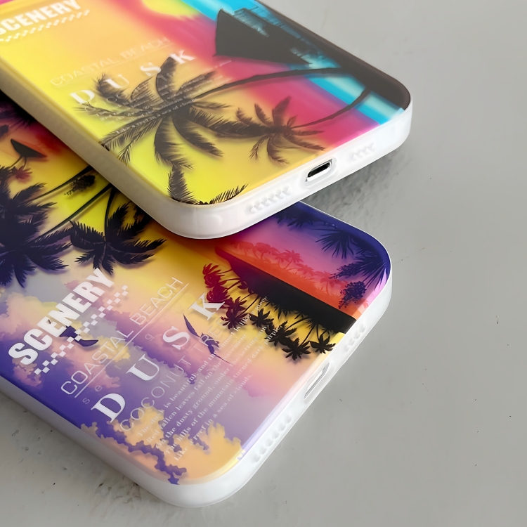 For iPhone 15 Coconut Dual-side Laminating Laser Frosted Phone Case(Purple) For iPhone 15 Coconut Dual-side Laminating Laser Frosted Phone Case(Purple)