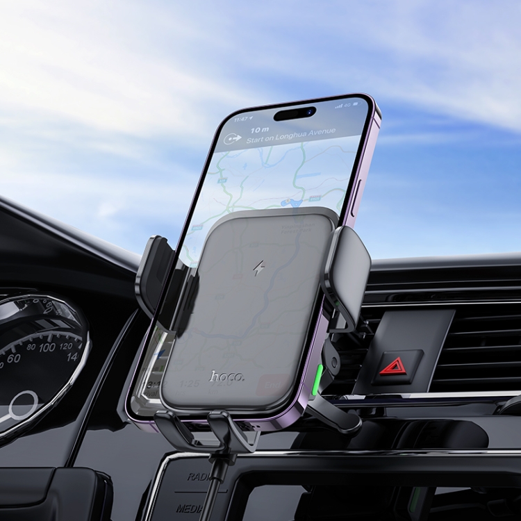 hoco HW10 Jenny Three-axis Linkage Wireless Fast Charging Car Air Outlet Holder(Black) hoco HW10 Jenny Three-axis Linkage Wireless Fast Charging Car Air Outlet Holder(Black)