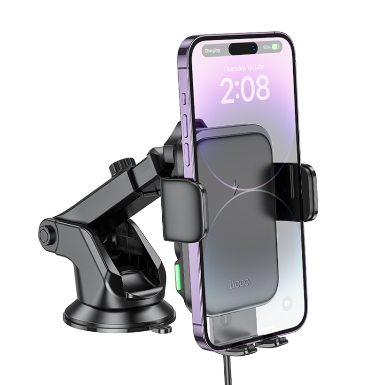 hoco HW11 Jenny Three-axis Linkage Wireless Fast Charging Car Center Console Holder(Black) hoco HW11 Jenny Three-axis Linkage Wireless Fast Charging Car Center Console Holder(Black)