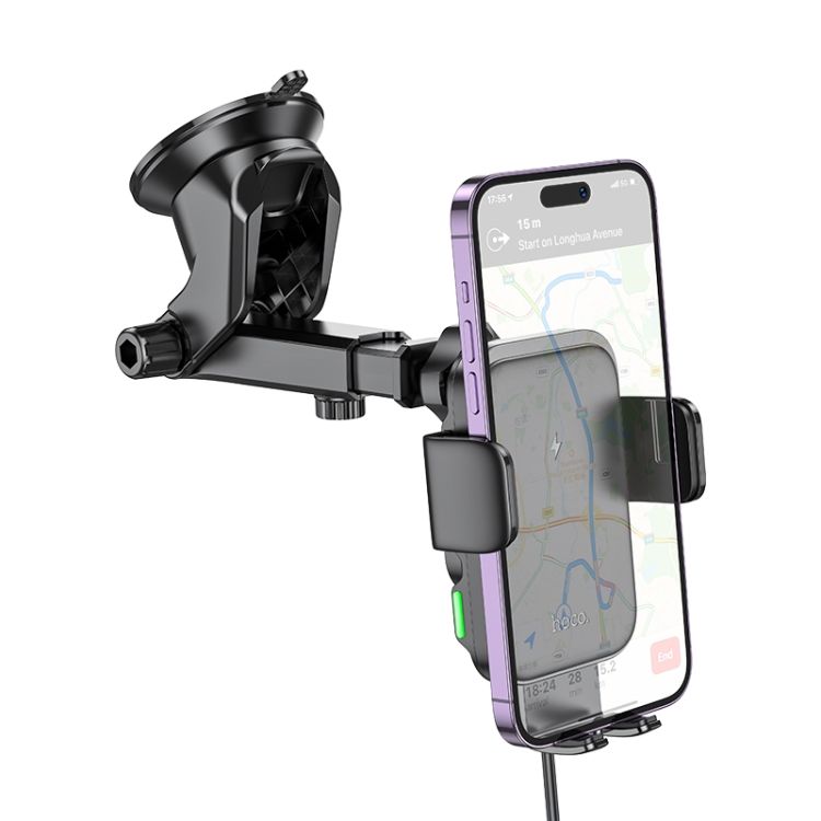 hoco HW11 Jenny Three-axis Linkage Wireless Fast Charging Car Center Console Holder(Black) hoco HW11 Jenny Three-axis Linkage Wireless Fast Charging Car Center Console Holder(Black)