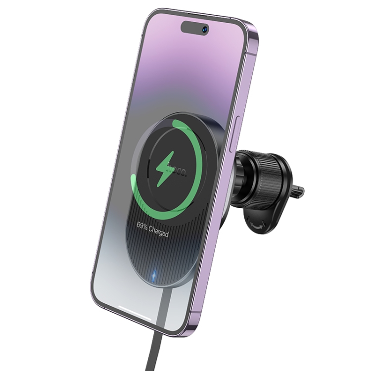 hoco HW12 Guardian Magnetic Wireless Fast Charging Car Air Outlet Holder(Black Grey) hoco HW12 Guardian Magnetic Wireless Fast Charging Car Air Outlet Holder(Black Grey)