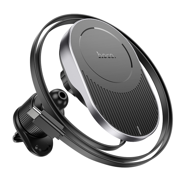 hoco HW12 Guardian Magnetic Wireless Fast Charging Car Air Outlet Holder(Black Grey) hoco HW12 Guardian Magnetic Wireless Fast Charging Car Air Outlet Holder(Black Grey)