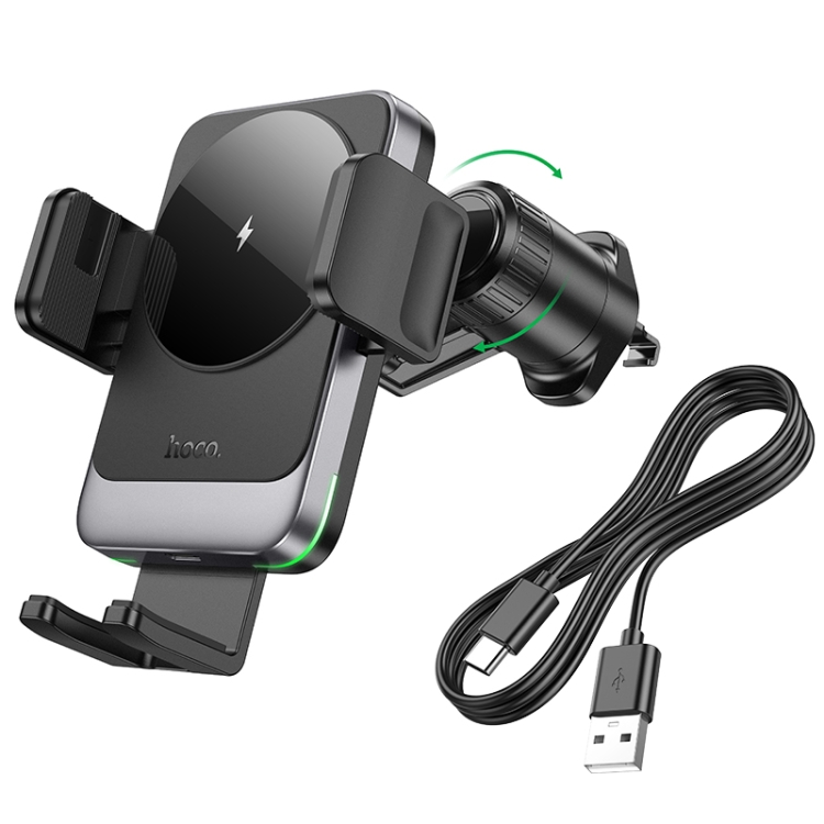 hoco HW13 Speed Wireless Fast Charging Car Air Outlet Holder(Metal Black) hoco HW13 Speed Wireless Fast Charging Car Air Outlet Holder(Metal Black)