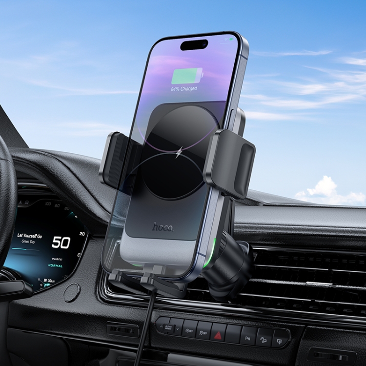 hoco HW13 Speed Wireless Fast Charging Car Air Outlet Holder(Metal Black) hoco HW13 Speed Wireless Fast Charging Car Air Outlet Holder(Metal Black)
