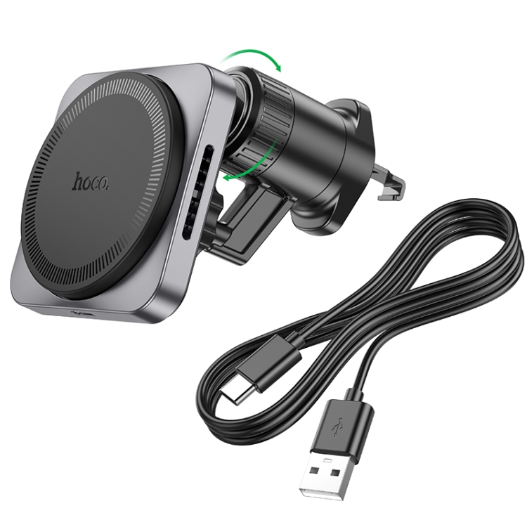 hoco HW15 Speed Magnetic Wireless Fast Charging Car Air Outlet Holder(Metal Black) hoco HW15 Speed Magnetic Wireless Fast Charging Car Air Outlet Holder(Metal Black)