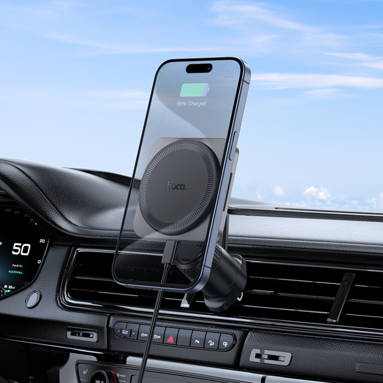 hoco HW15 Speed Magnetic Wireless Fast Charging Car Air Outlet Holder(Metal Black) hoco HW15 Speed Magnetic Wireless Fast Charging Car Air Outlet Holder(Metal Black)