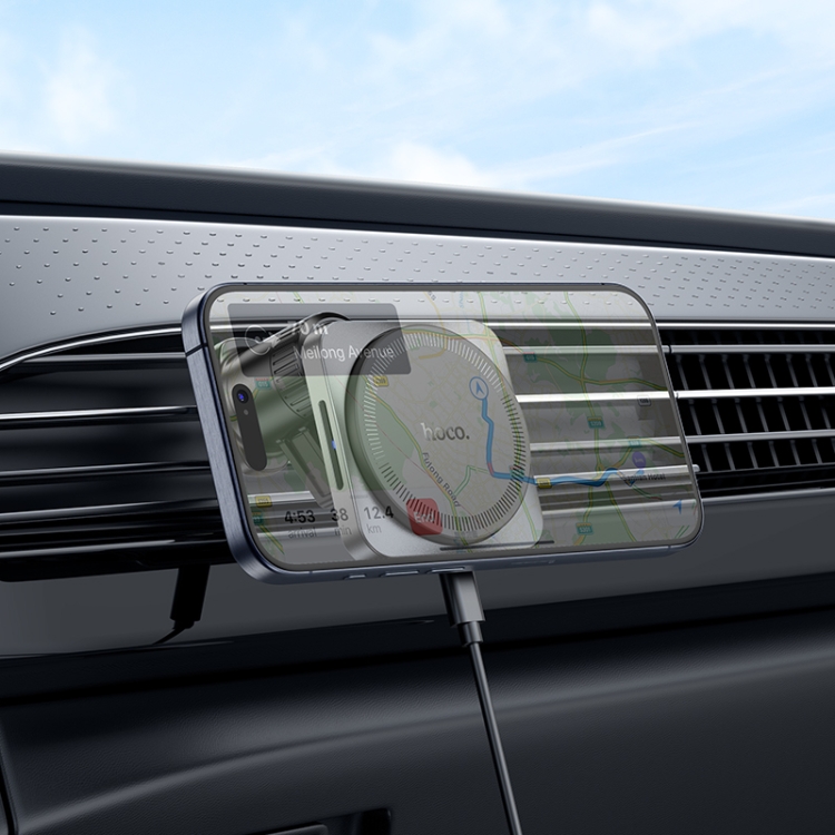 hoco HW15 Speed Magnetic Wireless Fast Charging Car Air Outlet Holder(Metal Black) hoco HW15 Speed Magnetic Wireless Fast Charging Car Air Outlet Holder(Metal Black)