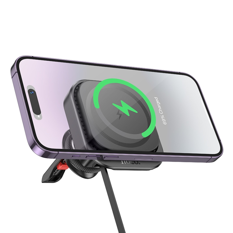 hoco HW23 Might Retractable Magnetic Wireless Fast Charging Car Air Outlet Holder(Black) hoco HW23 Might Retractable Magnetic Wireless Fast Charging Car Air Outlet Holder(Black)