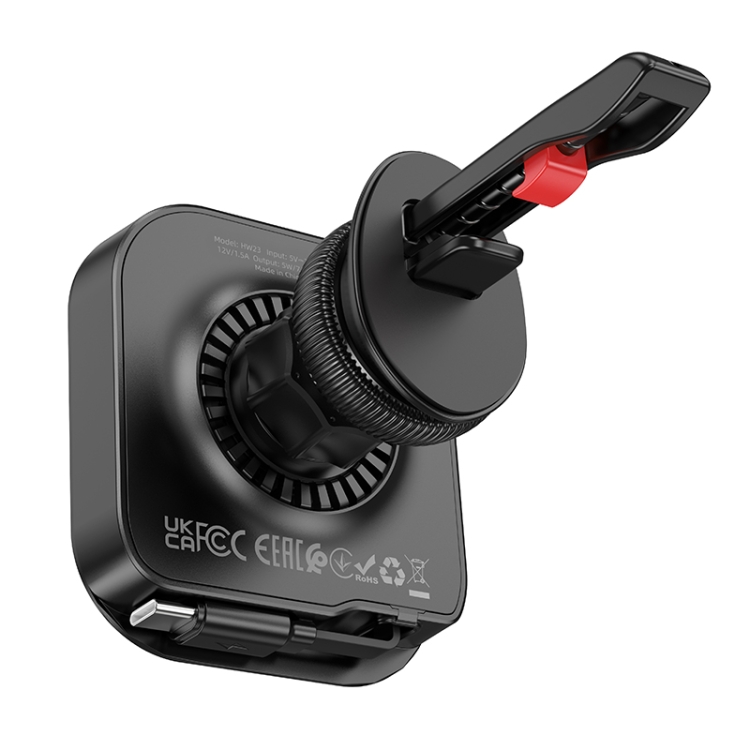 hoco HW23 Might Retractable Magnetic Wireless Fast Charging Car Air Outlet Holder(Black) hoco HW23 Might Retractable Magnetic Wireless Fast Charging Car Air Outlet Holder(Black)