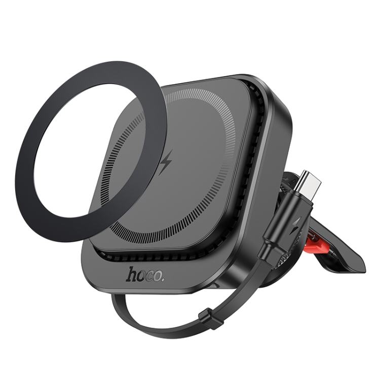 hoco HW23 Might Retractable Magnetic Wireless Fast Charging Car Air Outlet Holder(Black) hoco HW23 Might Retractable Magnetic Wireless Fast Charging Car Air Outlet Holder(Black)