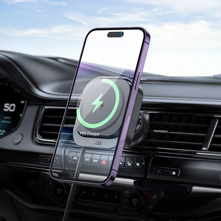 hoco HW23 Might Retractable Magnetic Wireless Fast Charging Car Air Outlet Holder(Black) hoco HW23 Might Retractable Magnetic Wireless Fast Charging Car Air Outlet Holder(Black)