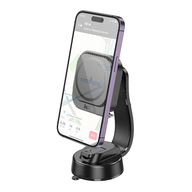 hoco HW24 Might Retractable Magnetic Wireless Fast Charging Car Center Console Holder(Black) hoco HW24 Might Retractable Magnetic Wireless Fast Charging Car Center Console Holder(Black)