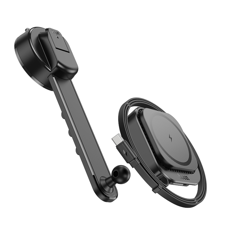 hoco HW24 Might Retractable Magnetic Wireless Fast Charging Car Center Console Holder(Black) hoco HW24 Might Retractable Magnetic Wireless Fast Charging Car Center Console Holder(Black)