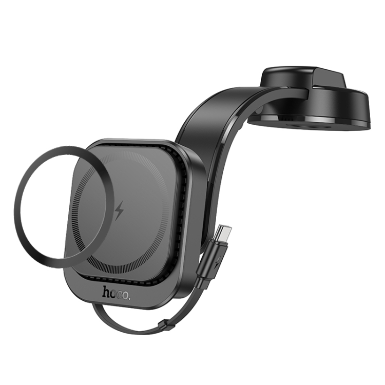 hoco HW24 Might Retractable Magnetic Wireless Fast Charging Car Center Console Holder(Black) hoco HW24 Might Retractable Magnetic Wireless Fast Charging Car Center Console Holder(Black)