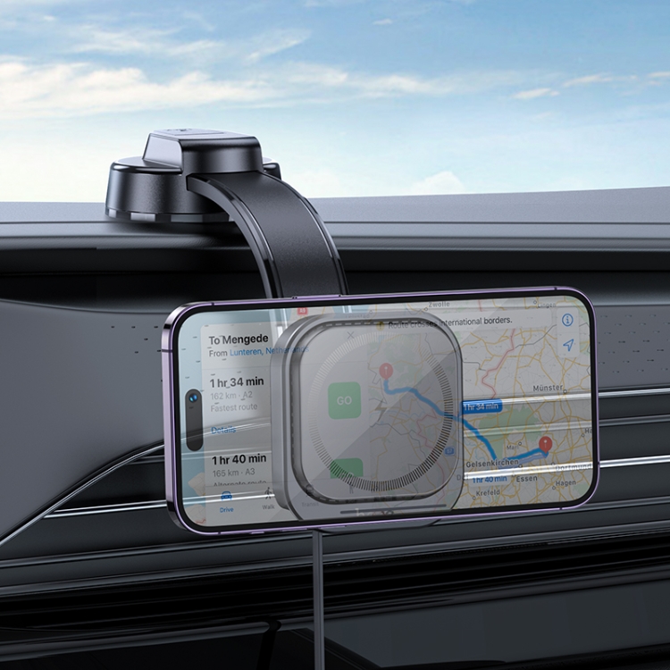 hoco HW24 Might Retractable Magnetic Wireless Fast Charging Car Center Console Holder(Black) hoco HW24 Might Retractable Magnetic Wireless Fast Charging Car Center Console Holder(Black)