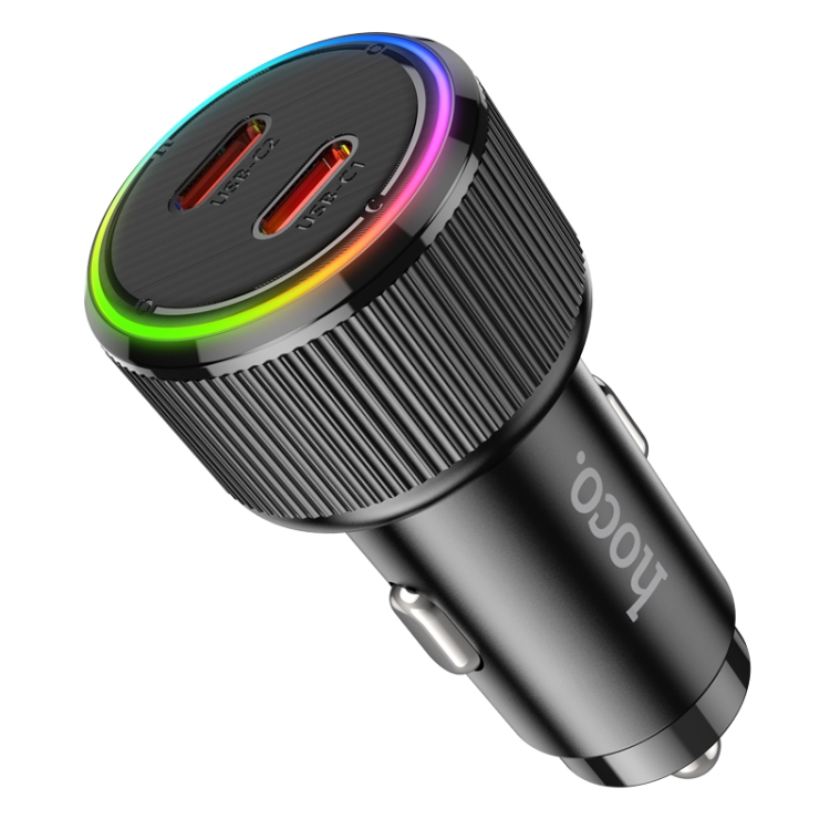 hoco NZ14B Guerrero PD50W Dual Type-C Port Car Charger(Black) hoco NZ14B Guerrero PD50W Dual Type-C Port Car Charger(Black)