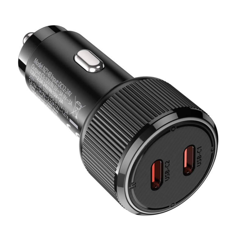 hoco NZ14B Guerrero PD50W Dual Type-C Port Car Charger(Black) hoco NZ14B Guerrero PD50W Dual Type-C Port Car Charger(Black)