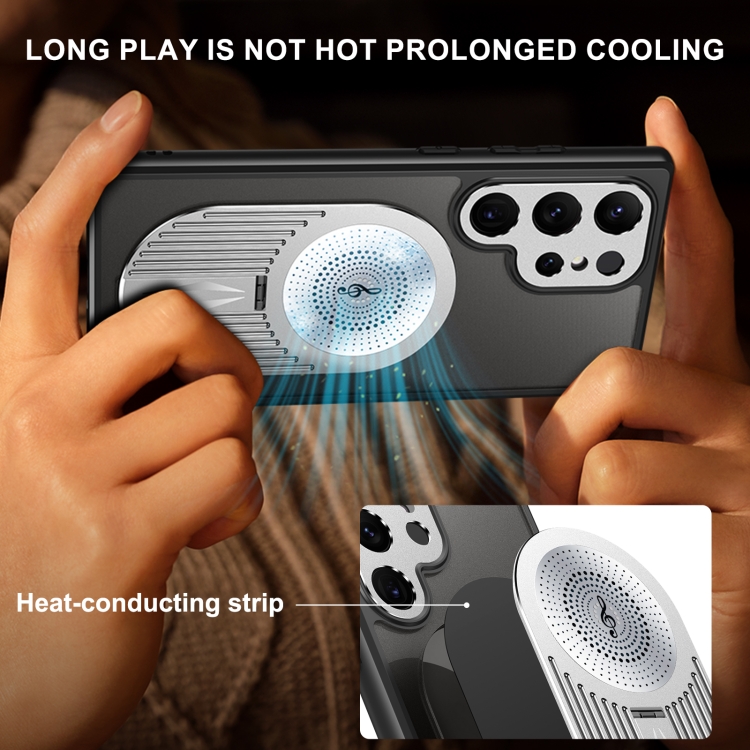 For Samsung Galaxy S24 Ultra 5G Heat Dissipation Aromatherapy MagSafe Holder Phone Case(Silver) For Samsung Galaxy S24 Ultra 5G Heat Dissipation Aromatherapy MagSafe Holder Phone Case(Silver)