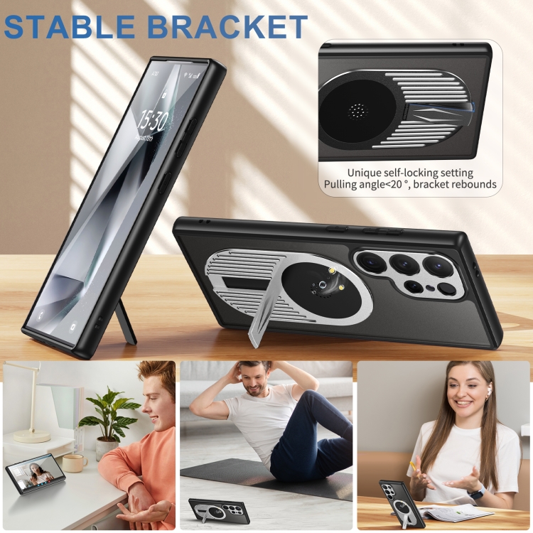 For Samsung Galaxy S24 Ultra 5G Heat Dissipation Aromatherapy MagSafe Holder Phone Case(Silver) For Samsung Galaxy S24 Ultra 5G Heat Dissipation Aromatherapy MagSafe Holder Phone Case(Silver)