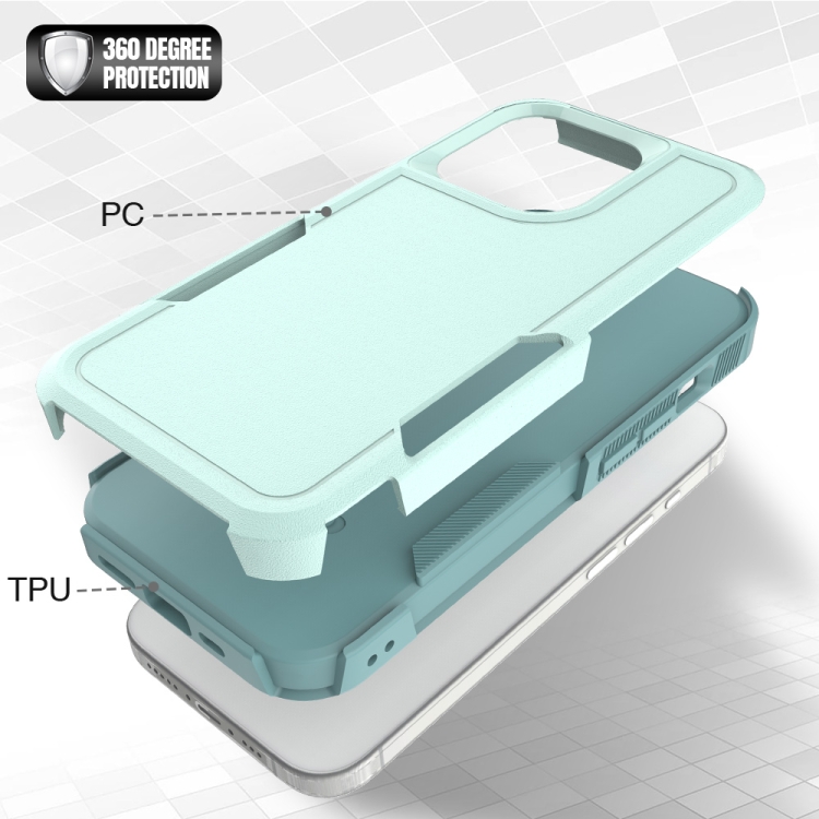 For iPhone 15 Pro 2 in 1 PC + TPU Phone Case(Light Green) For iPhone 15 Pro 2 in 1 PC + TPU Phone Case(Light Green)