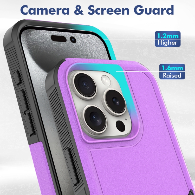 For iPhone 16 Pro 2 in 1 PC + TPU Phone Case(Purple) For iPhone 16 Pro 2 in 1 PC + TPU Phone Case(Purple)