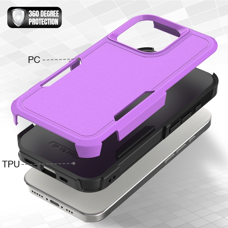 For iPhone 16 Pro 2 in 1 PC + TPU Phone Case(Purple) For iPhone 16 Pro 2 in 1 PC + TPU Phone Case(Purple)