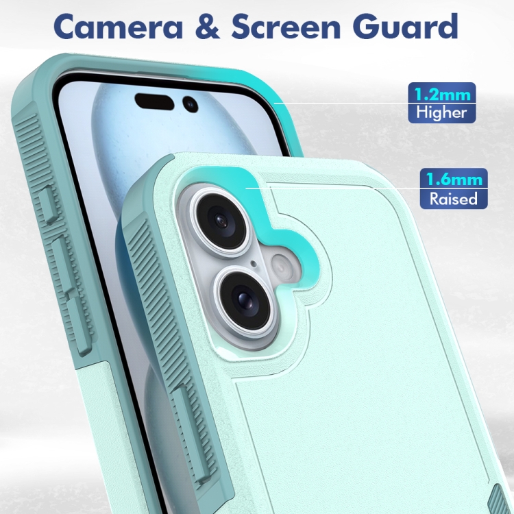 For iPhone 16 2 in 1 PC + TPU Phone Case(Light Green) For iPhone 16 2 in 1 PC + TPU Phone Case(Light Green)
