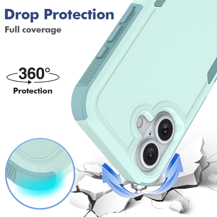 For iPhone 16 2 in 1 PC + TPU Phone Case(Light Green) For iPhone 16 2 in 1 PC + TPU Phone Case(Light Green)