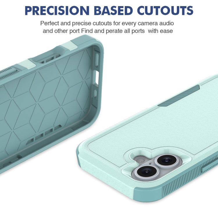 For iPhone 16 2 in 1 PC + TPU Phone Case(Light Green) For iPhone 16 2 in 1 PC + TPU Phone Case(Light Green)