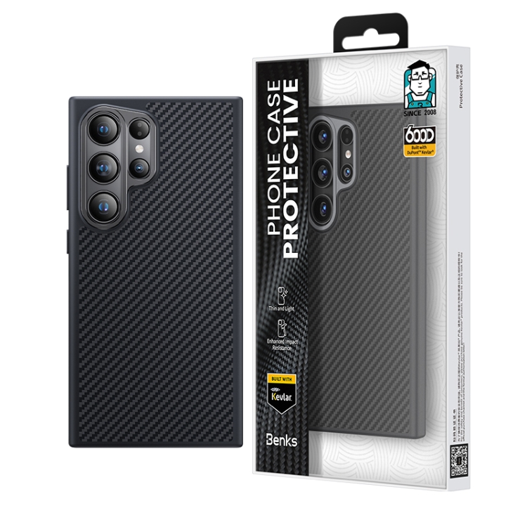 For Samsung Galaxy S24 Ultra 5G Benks 600D MagSafe Kevlar Carbon Fiber Shockproof Phone Case(Black) For Samsung Galaxy S24 Ultra 5G Benks 600D MagSafe Kevlar Carbon Fiber Shockproof Phone Case(Black)
