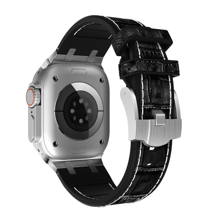 Đối với Apple Watch Series 45mm Dây đeo đồng hồ silicon lỏng kết