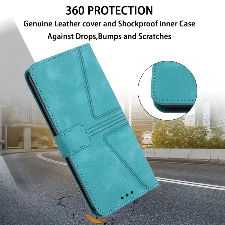 For Samsung Galaxy S24 Ultra 5G Triangle Solid Color Leather Phone Case(Green) For Samsung Galaxy S24 Ultra 5G Triangle Solid Color Leather Phone Case(Green)