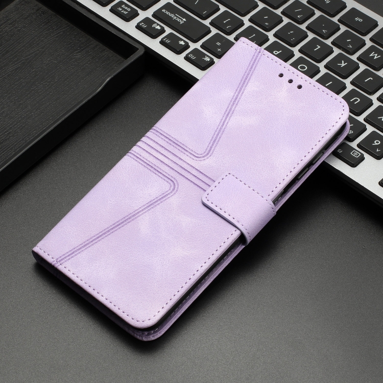 For Samsung Galaxy S23 Ultra 5G Triangle Solid Color Leather Phone Case(Purple) For Samsung Galaxy S23 Ultra 5G Triangle Solid Color Leather Phone Case(Purple)