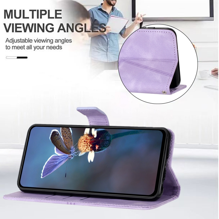 For Samsung Galaxy S23 Ultra 5G Triangle Solid Color Leather Phone Case(Purple) For Samsung Galaxy S23 Ultra 5G Triangle Solid Color Leather Phone Case(Purple)