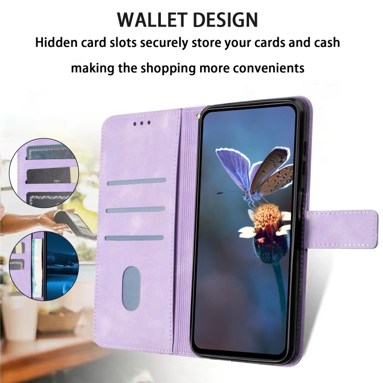 For Samsung Galaxy S23 Ultra 5G Triangle Solid Color Leather Phone Case(Purple) For Samsung Galaxy S23 Ultra 5G Triangle Solid Color Leather Phone Case(Purple)