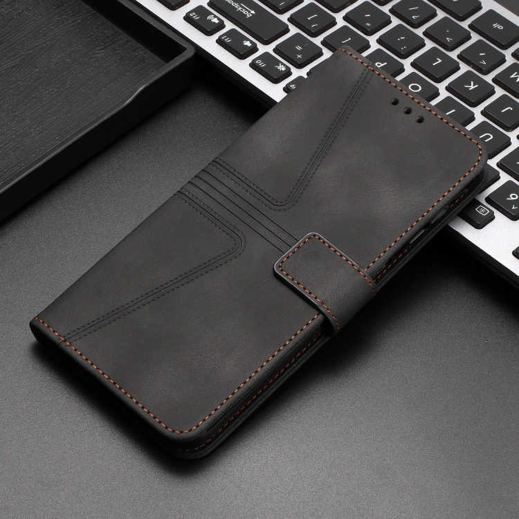 For Samsung Galaxy S23+ 5G Triangle Solid Color Leather Phone Case(Black) For Samsung Galaxy S23+ 5G Triangle Solid Color Leather Phone Case(Black)