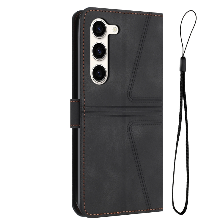 For Samsung Galaxy S23+ 5G Triangle Solid Color Leather Phone Case(Black) For Samsung Galaxy S23+ 5G Triangle Solid Color Leather Phone Case(Black)