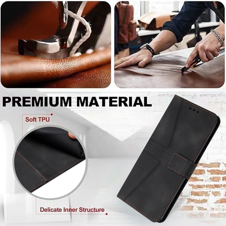 For Samsung Galaxy S23+ 5G Triangle Solid Color Leather Phone Case(Black) For Samsung Galaxy S23+ 5G Triangle Solid Color Leather Phone Case(Black)