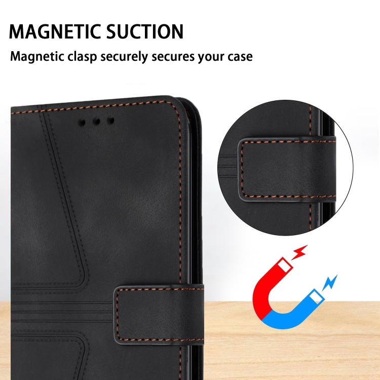 For Samsung Galaxy S23+ 5G Triangle Solid Color Leather Phone Case(Black) For Samsung Galaxy S23+ 5G Triangle Solid Color Leather Phone Case(Black)