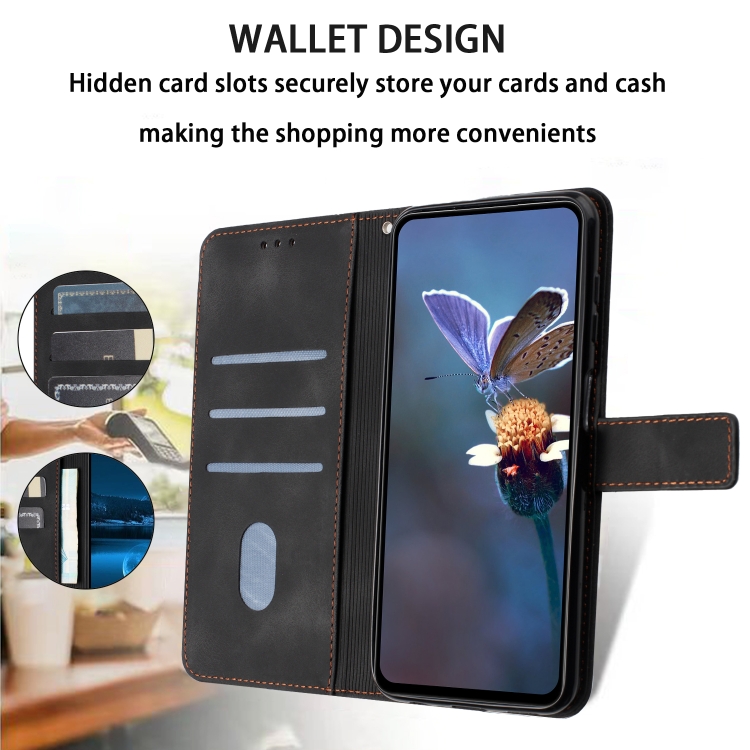 For Samsung Galaxy S23+ 5G Triangle Solid Color Leather Phone Case(Black) For Samsung Galaxy S23+ 5G Triangle Solid Color Leather Phone Case(Black)