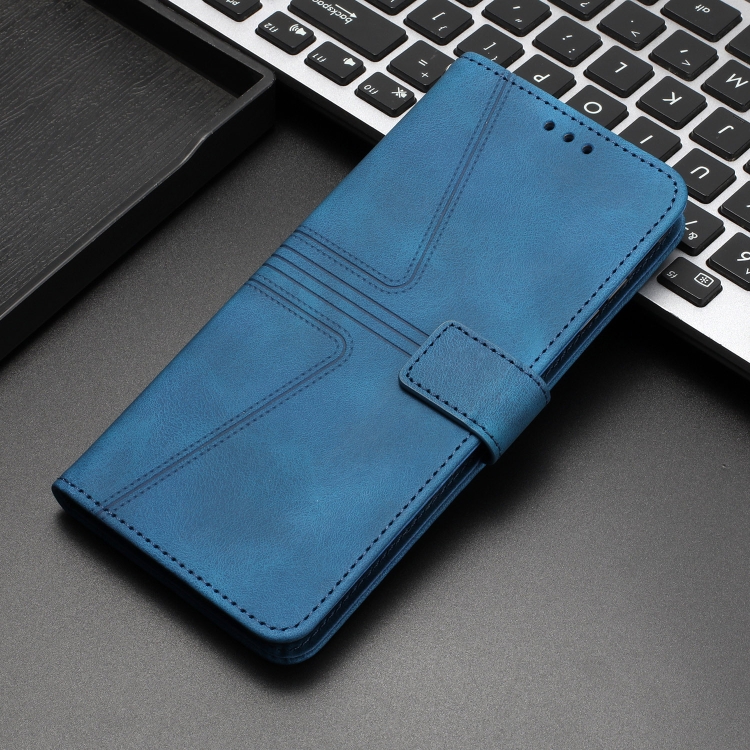 For Samsung Galaxy S23 5G Triangle Solid Color Leather Phone Case(Blue) For Samsung Galaxy S23 5G Triangle Solid Color Leather Phone Case(Blue)