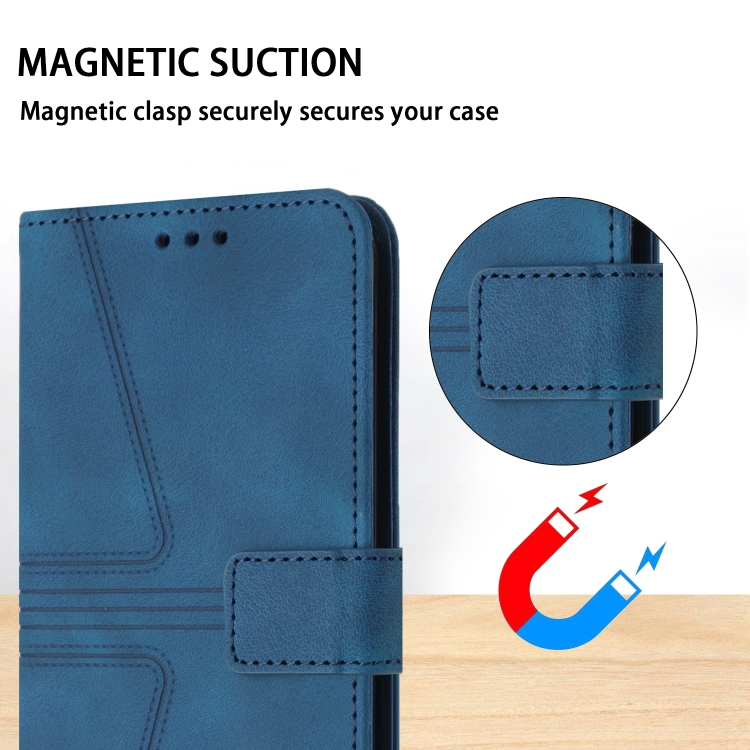 For Samsung Galaxy S23 5G Triangle Solid Color Leather Phone Case(Blue) For Samsung Galaxy S23 5G Triangle Solid Color Leather Phone Case(Blue)