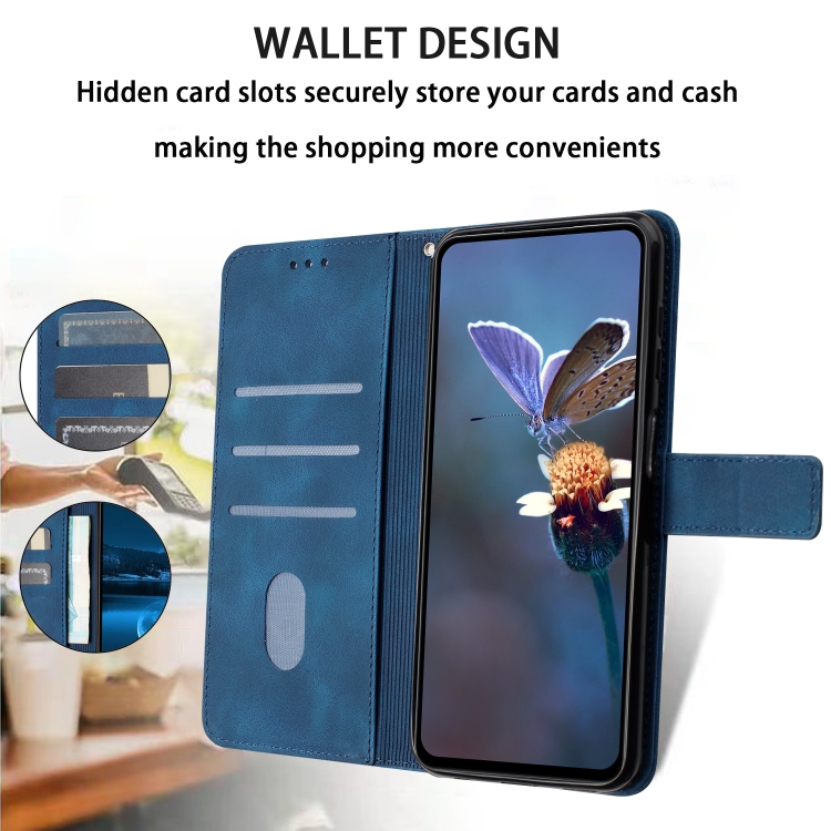For Samsung Galaxy S23 5G Triangle Solid Color Leather Phone Case(Blue) For Samsung Galaxy S23 5G Triangle Solid Color Leather Phone Case(Blue)