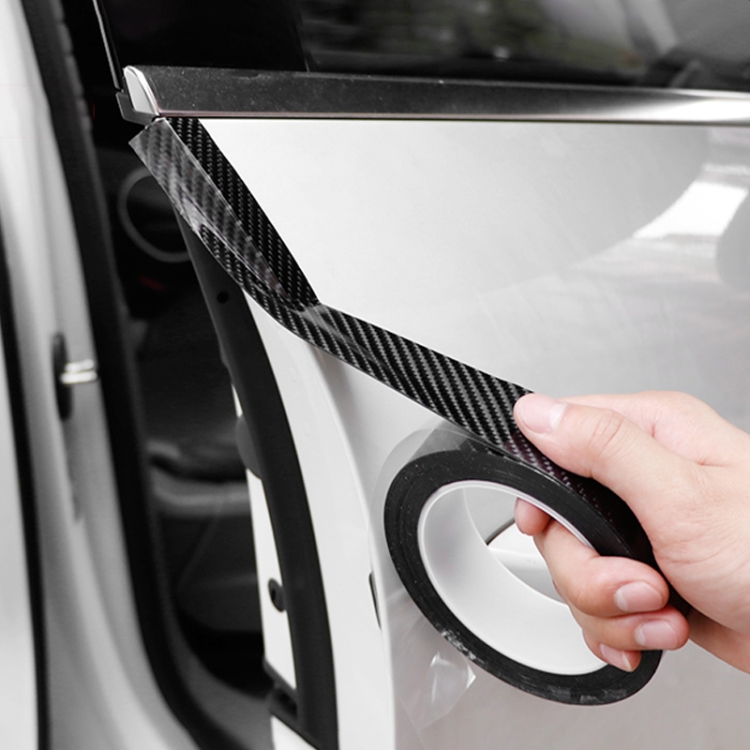 Universal Car Carbon Fiber Tür Anti-Kollisions-Streifenschutzgitter  Verkleidungen Aufkleber Band, Größe: 3 cm x 3 m