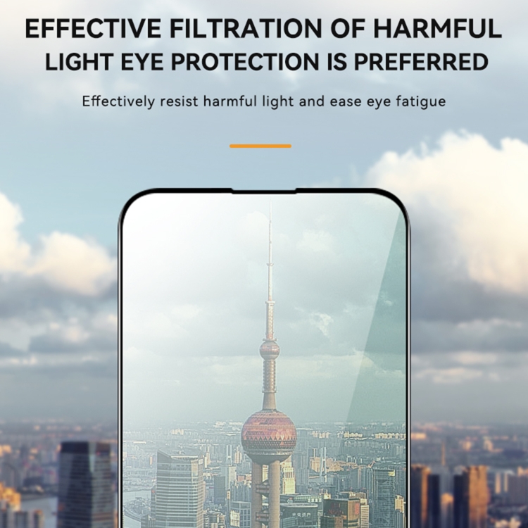 For iPhone 15 TGVIS Green-Light Eye Protection 2.5D 9H Full-screen Tempered Glass Film For iPhone 15 TGVIS Green-Light Eye Protection 2.5D 9H Full-screen Tempered Glass Film